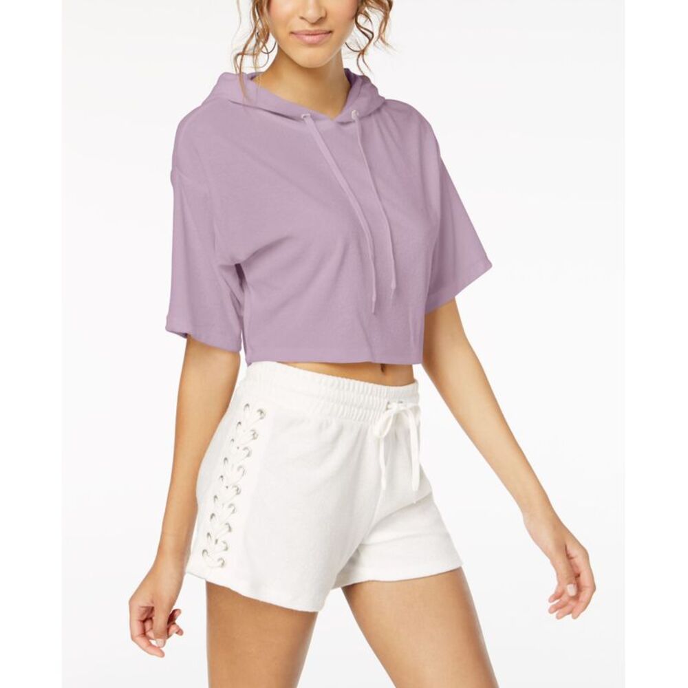 Material Girl Juniors Hooded Crop Top